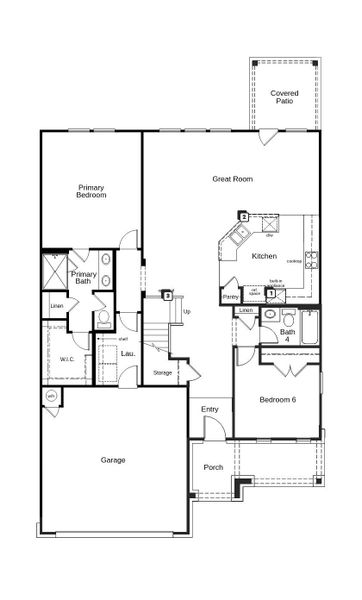 2D floor plan layout of this home in River Bluff, Leander, TX (Image 3).