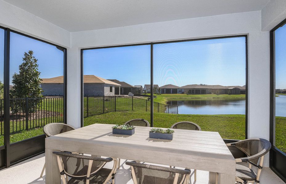 Exterior details and patio area of a home in Del Webb Sunchase, Parrish (Image 3).