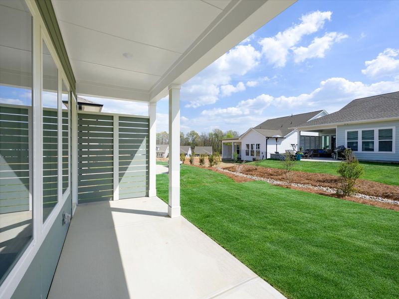 Exterior details and patio area of a home in Encore at Streamside - Classic Series, Waxhaw (Image 4). Exterior details and patio area of a home in Encore at Streamside - Classic Series, Waxhaw (Image 4).