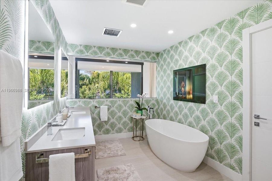 Furnished interior view inside a new home in , Miami Beach (Image 13).