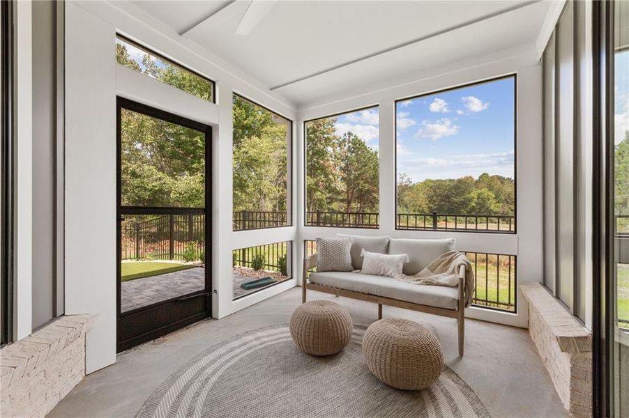 Exterior details and patio area of a home in The Courtyards by The Manor, Alpharetta (Image 3). Exterior details and patio area of a home in The Courtyards by The Manor, Alpharetta (Image 3).
