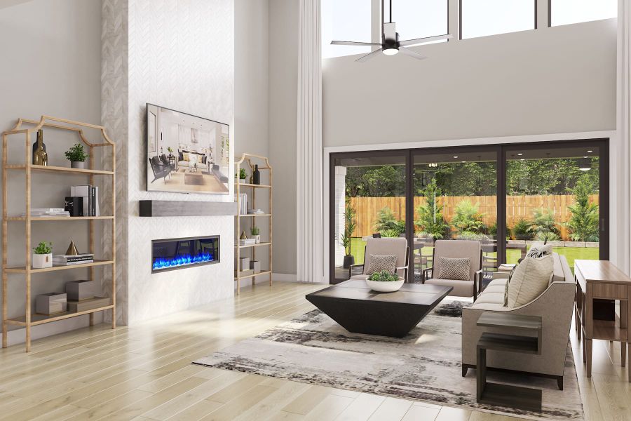 Representative furnished interior of a home built from the Woodbridge by Tri Pointe Homes in Legacy Grove, Montgomery (Image 10).