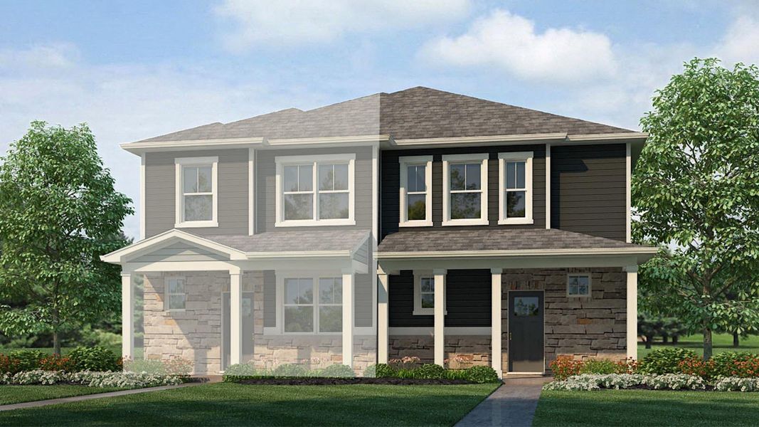 Representative exterior photo of a completed home built from the Muirfield by D.R. Horton in Horizon Uptown, Aurora, CO (Image 20).