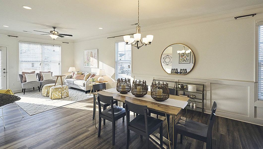 Furnished interior view inside a new home in The Meadows at Kinsley, Jamestown (Image 13). Furnished interior view inside a new home in The Meadows at Kinsley, Jamestown (Image 13).