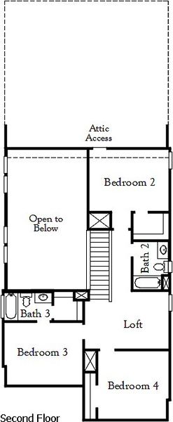2D floor plan layout for the Zapata by Coventry Homes in Solterra Texas, Mesquite, TX (Image 4).