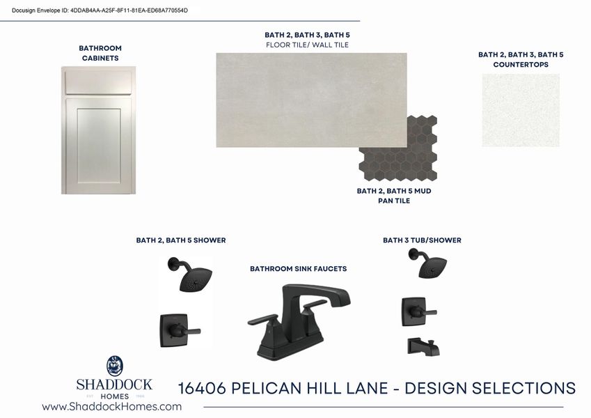 Sample of building materials used in homes in Estates at Rockhill, Frisco (Image 44).