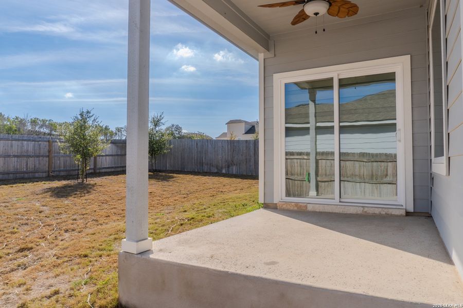 Exterior details and patio area of a home in The Meadows at Hunters Ranch, San Antonio (Image 24). Exterior details and patio area of a home in The Meadows at Hunters Ranch, San Antonio (Image 24).