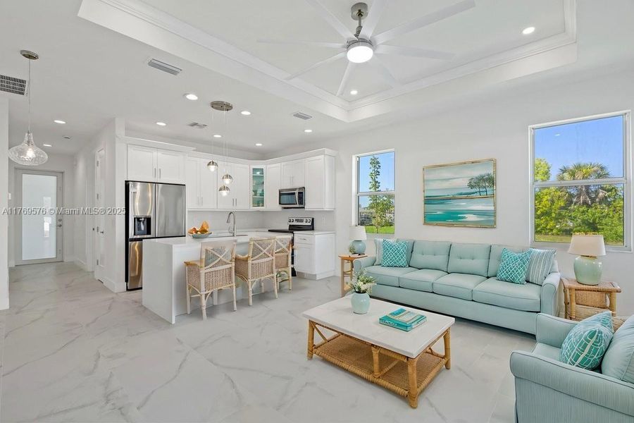 Furnished interior view inside a new home in , Cape Coral (Image 6). Furnished interior view inside a new home in , Cape Coral (Image 6).