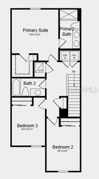 2D floor plan layout of this home in The Towns at Skye Ranch, Sarasota, FL (Image 3).