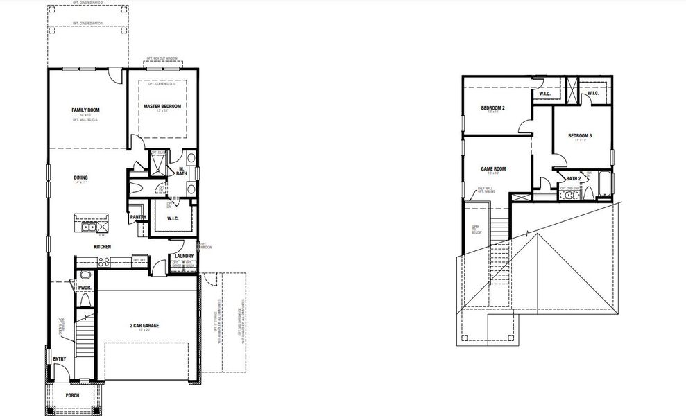 2D floor plan layout for the Montrose by Scott Felder Homes in Mayfair, New Braunfels, TX (Image 3). 2D floor plan layout for the Montrose by Scott Felder Homes in Mayfair, New Braunfels, TX (Image 3).
