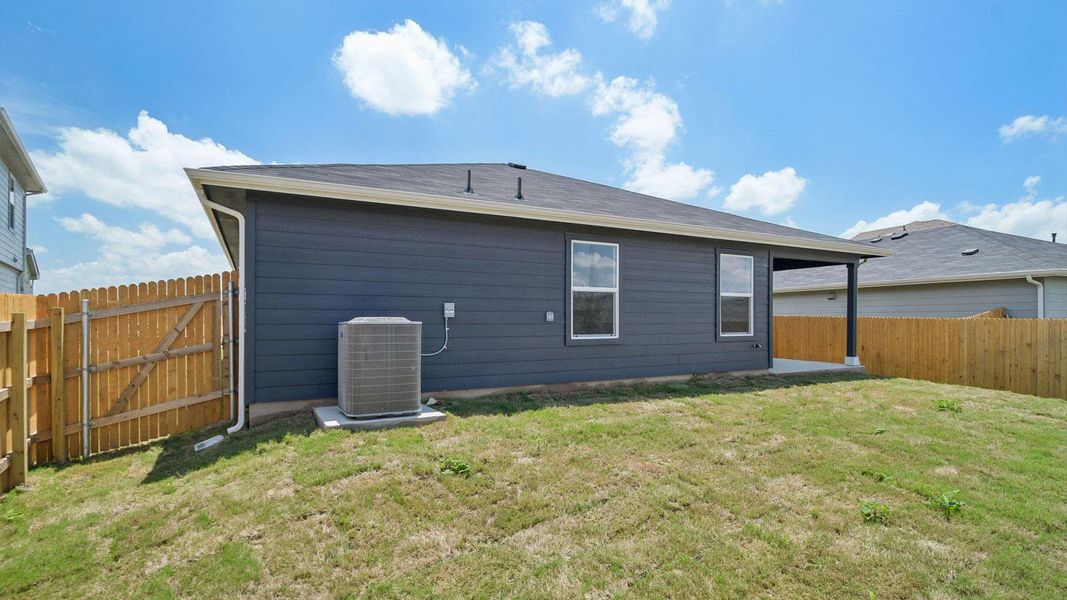 Exterior details and patio area of a home in Southgrove, Kyle (Image 14).