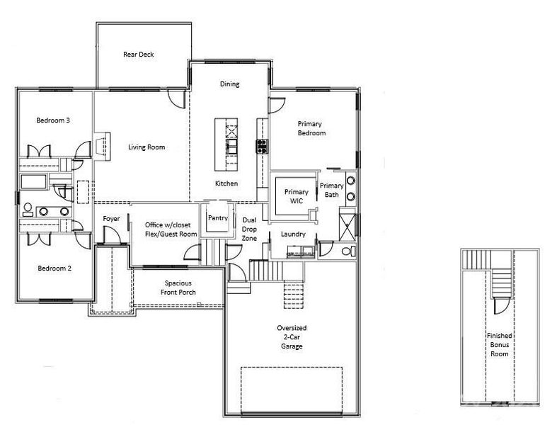Open Flow, Split Floor Plan, 3 Bedrooms plus an Office/Flex/Guest Room AND Finished Bonus over Garage! Open Flow, Split Floor Plan, 3 Bedrooms plus an Office/Flex/Guest Room AND Finished Bonus over Garage!