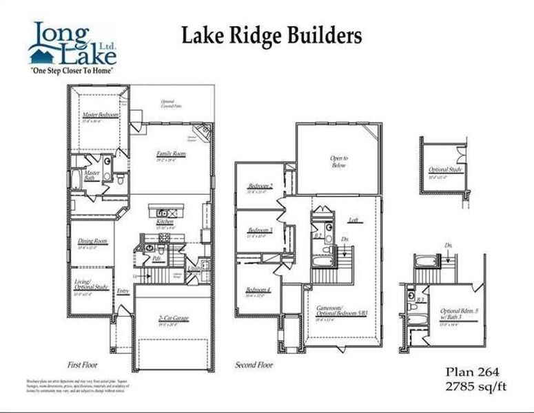 Plan 264 features 4 bedrooms, 2 full baths, 1 half bath and over 2,700 square feet of living space.