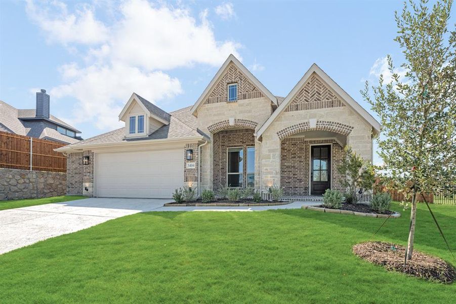 Front exterior of a new home in Ridge Ranch Classic 50, Mesquite, TX, highlighting curb appeal (Image 23). Front exterior of a new home in Ridge Ranch Classic 50, Mesquite, TX, highlighting curb appeal (Image 23).