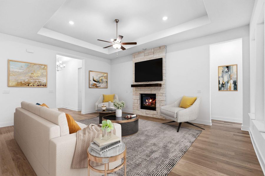 Open Concept Family Room - Virtually Staged