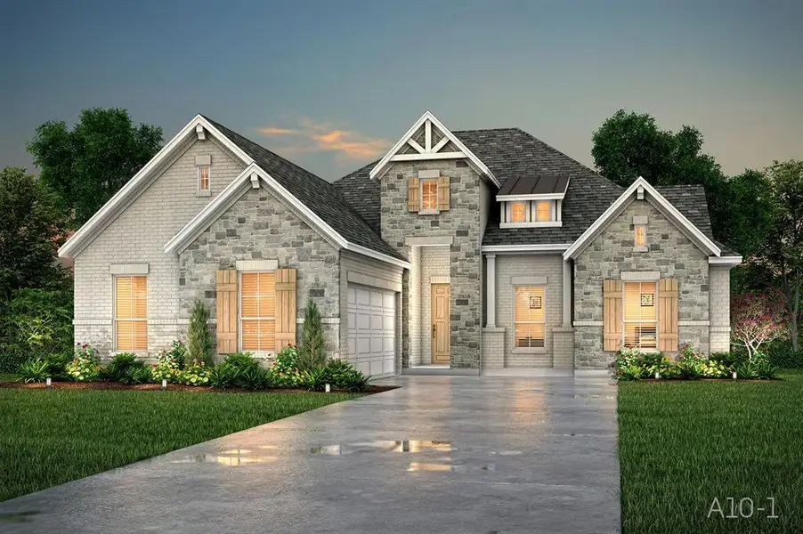 Front exterior of a new home in Ridgepoint - Phase 1, Midlothian, TX, highlighting curb appeal (Image 1).