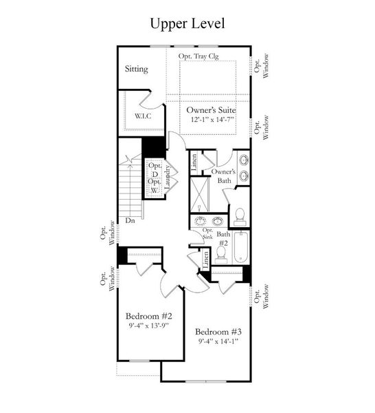 2D floor plan layout for the Winchester by DRB Homes in Trailside at Drayton Mills, Spartanburg, SC (Image 6).