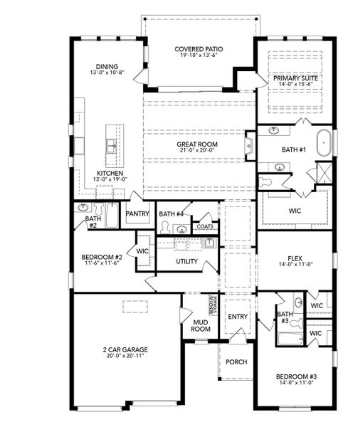 2D floor plan layout of this home in Rio Vista at Kelly Ranch, Aledo, TX (Image 2). 2D floor plan layout of this home in Rio Vista at Kelly Ranch, Aledo, TX (Image 2).