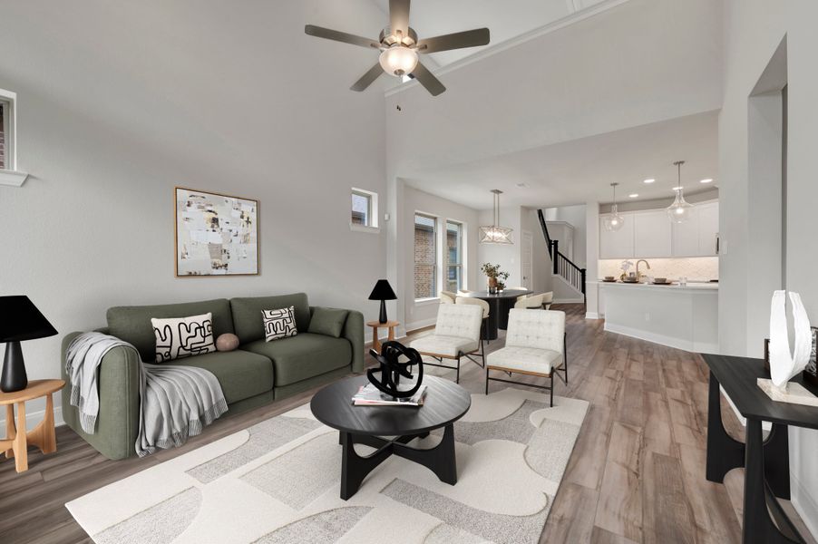 Furnished interior view inside a new home in Creekshaw – Gardens, Royse City (Image 7). Furnished interior view inside a new home in Creekshaw – Gardens, Royse City (Image 7).
