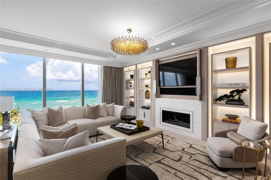 Furnished interior view inside a new home in , Sunny Isles Beach (Image 42).