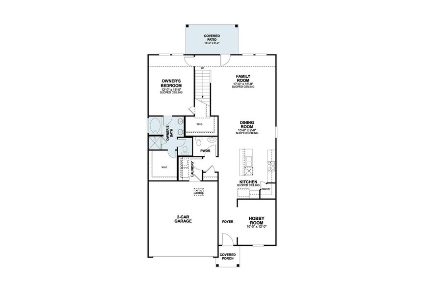 2D floor plan layout of this home in Cascades at Onion Creek, Austin, TX (Image 2). 2D floor plan layout of this home in Cascades at Onion Creek, Austin, TX (Image 2).