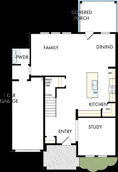 2D floor plan layout of this home in Serenity - The Cottage Collection, Fuquay Varina, NC (Image 2). 2D floor plan layout of this home in Serenity - The Cottage Collection, Fuquay Varina, NC (Image 2).