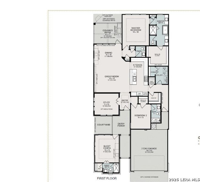 2D floor plan layout of this home in Davis Ranch, San Antonio, TX (Image 5).