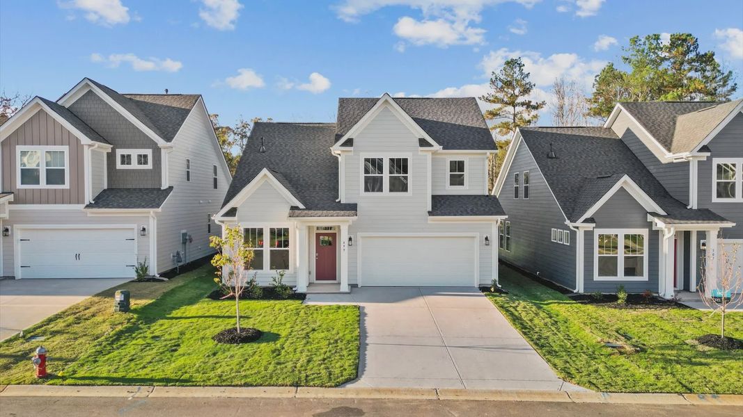 Representative exterior photo of a completed home built from the Finley by DRB Homes in Woodglen, Piedmont, SC (Image 21).