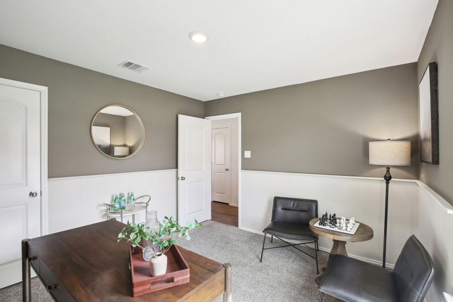 Furnished interior view inside a new home in Mill Creek, Magnolia (Image 8). Furnished interior view inside a new home in Mill Creek, Magnolia (Image 8).