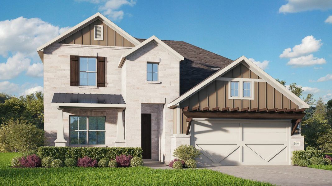 2D floor plan layout for the Hickory by DRB Homes in The Crossvine, Schertz, TX (Image 5).