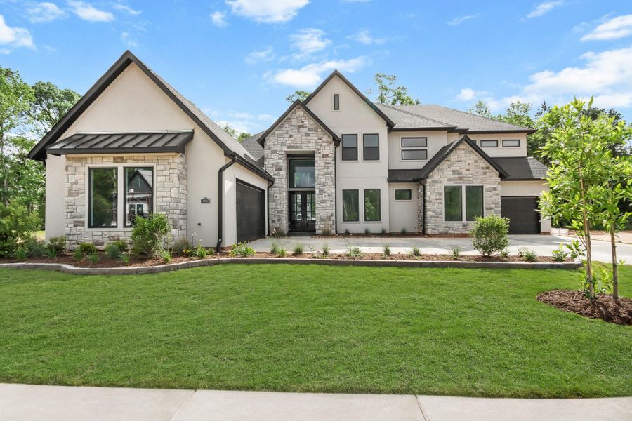 Front exterior of a new home in Two Step Farm, Montgomery, TX, highlighting curb appeal (Image 2).