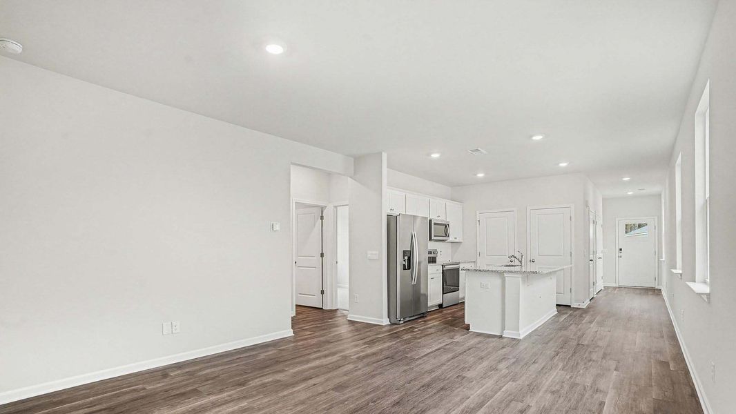 Representative unfurnished interior of a home built from the Downing by D.R. Horton in Summerville, Darlington (Image 5). Representative unfurnished interior of a home built from the Downing by D.R. Horton in Summerville, Darlington (Image 5).