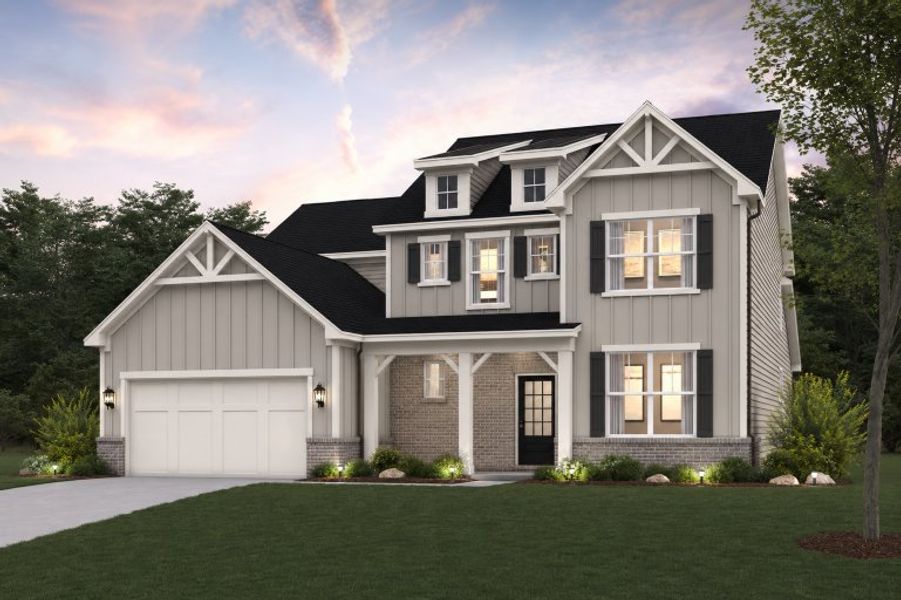 Front exterior of a new home in Brookshire Manor, Canton, GA, highlighting curb appeal (Image 1). Front exterior of a new home in Brookshire Manor, Canton, GA, highlighting curb appeal (Image 1).