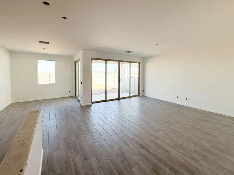 Dining and great room with upgraded 4 panel slider