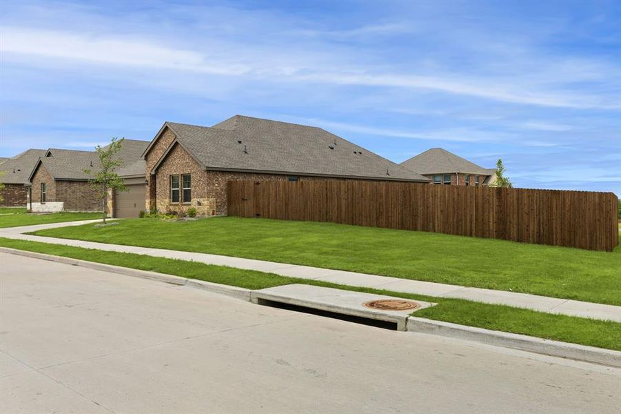 Exterior details and patio area of a home in , Fate (Image 3).