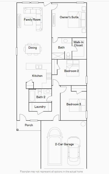2D floor plan layout of this home in The Grand Prairie: Cottage Collection, Hockley, TX (Image 1). 2D floor plan layout of this home in The Grand Prairie: Cottage Collection, Hockley, TX (Image 1).
