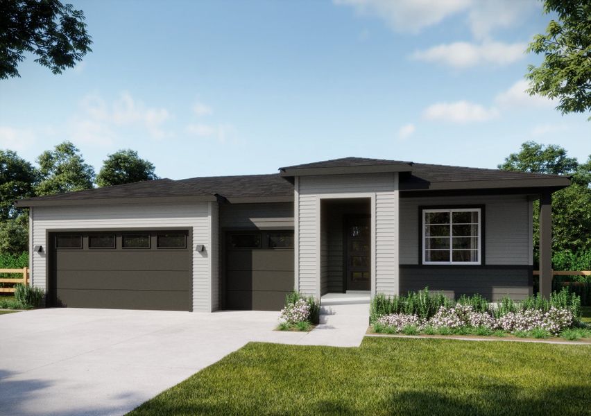 Representative exterior photo of a completed home built from the 1 by Trumark Homes in Independence, Elizabeth, CO (Image 11).