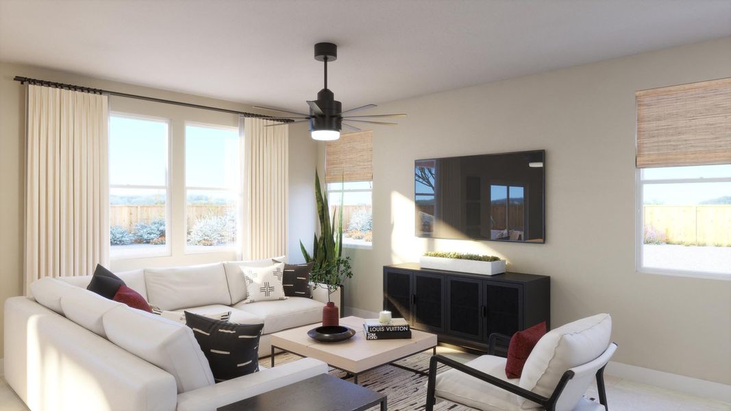 Furnished interior view inside a new home in Freedom at Anthem, Kyle (Image 6).