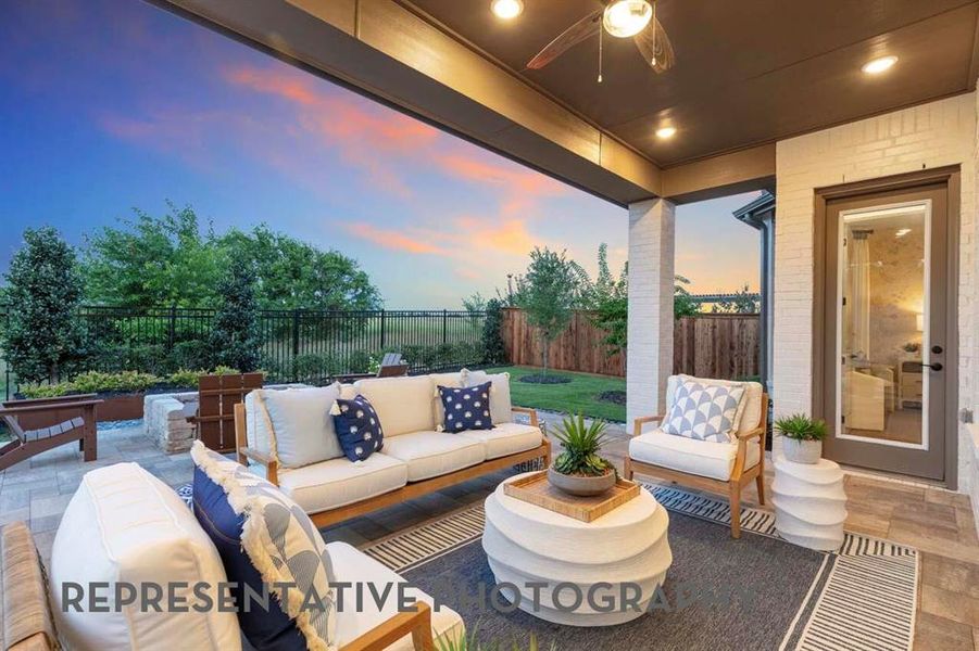 Exterior details and patio area of a home in Mosaic, Celina (Image 2).