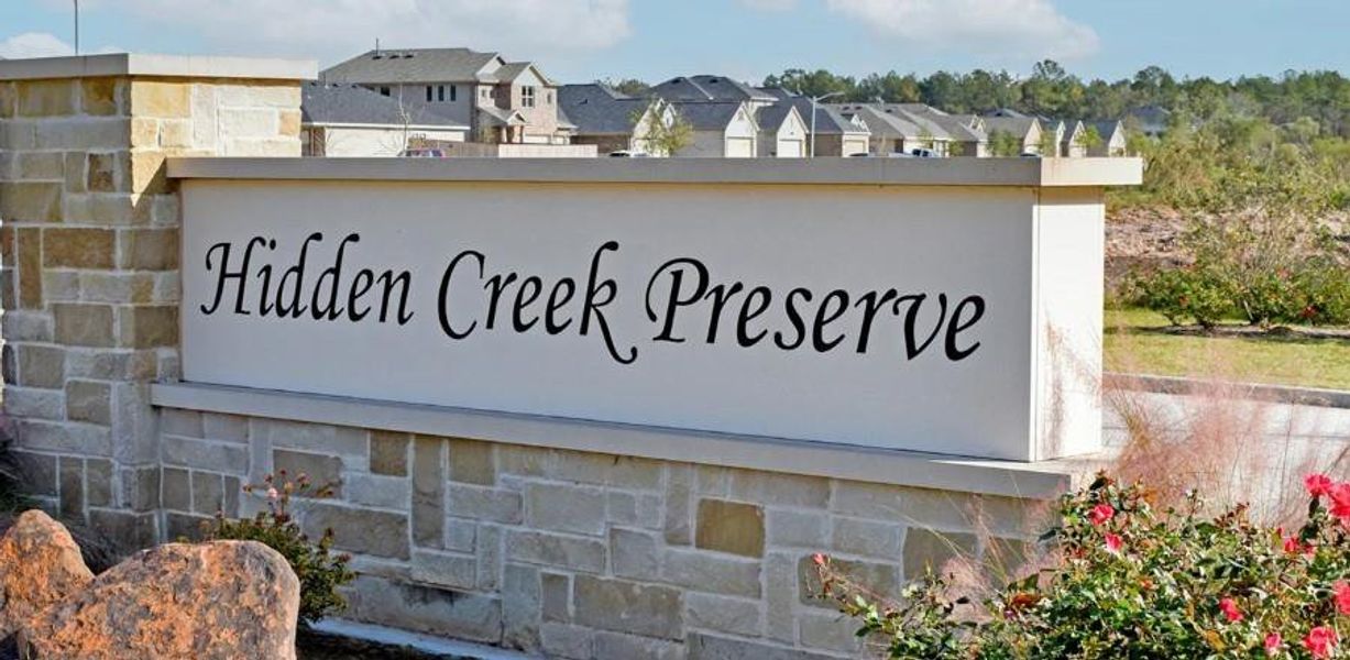 Front exterior of a new home in Hidden Creek, Conroe, TX, highlighting curb appeal (Image 1). Front exterior of a new home in Hidden Creek, Conroe, TX, highlighting curb appeal (Image 1).