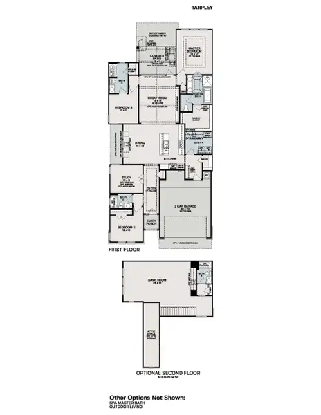 2D floor plan layout for the Tarpley by Sitterle Homes in Davis Ranch, San Antonio, TX (Image 3). 2D floor plan layout for the Tarpley by Sitterle Homes in Davis Ranch, San Antonio, TX (Image 3).