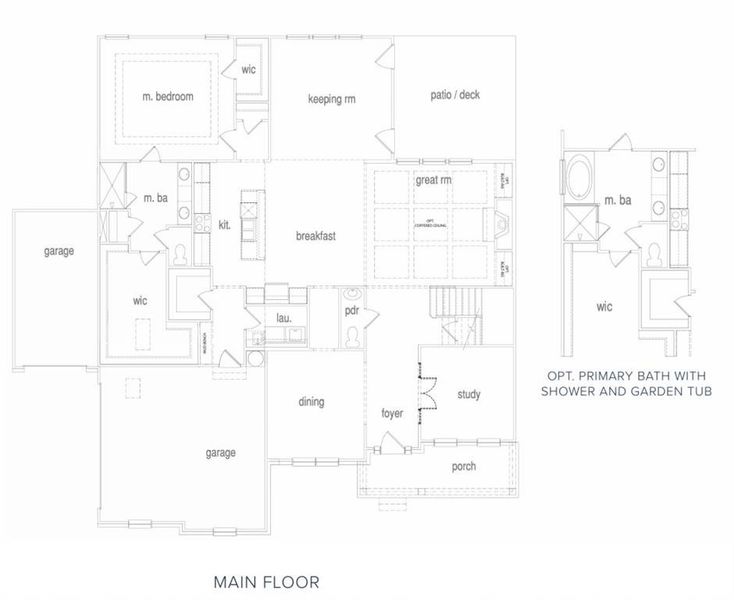 2D floor plan layout of this home in Pinegate, Covington, GA (Image 1).
