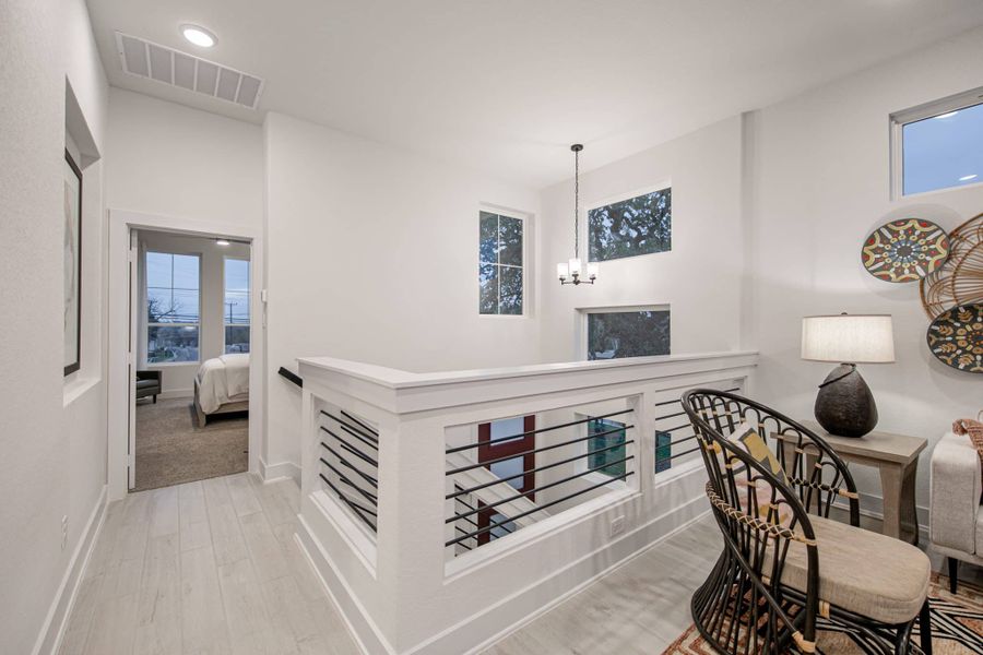 Furnished interior view inside a new home in Santa Rita Ranch, Liberty Hill (Image 17). Furnished interior view inside a new home in Santa Rita Ranch, Liberty Hill (Image 17).