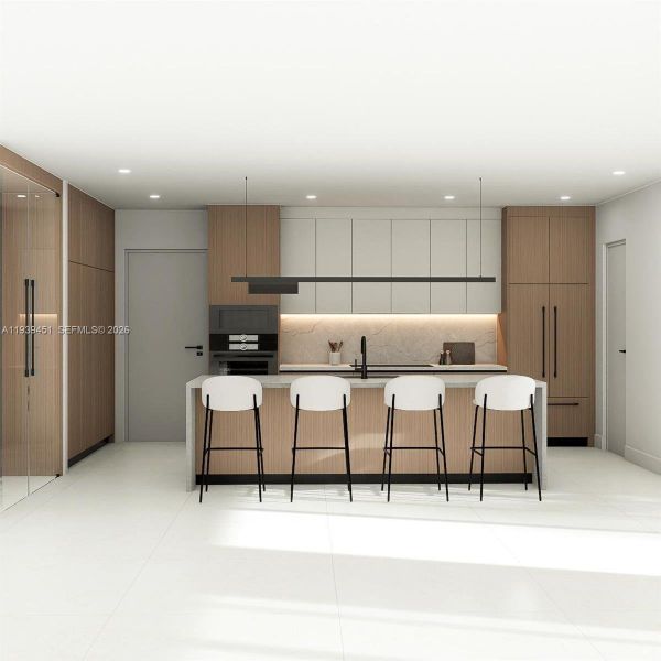 Furnished interior view inside a new home in , Miami Springs (Image 8).