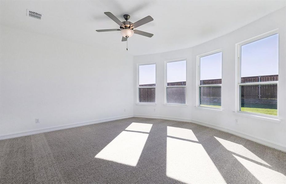 Elegant owner's suite with large windows Elegant owner's suite with large windows