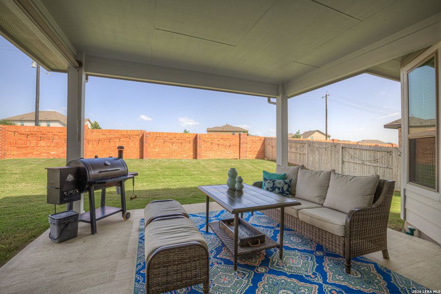Exterior details and patio area of a home in Buffalo Crossing, Cibolo (Image 4).