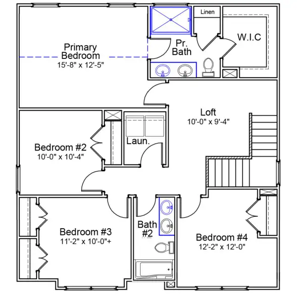 2D floor plan layout of this home in Six Oaks, Summerville, SC (Image 3).