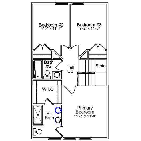 2D floor plan layout of this home in Padgett Commons, Hopkins, SC (Image 3).
