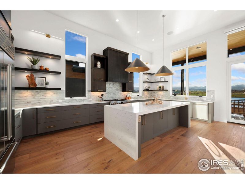 Floating Shelves in Kitchen