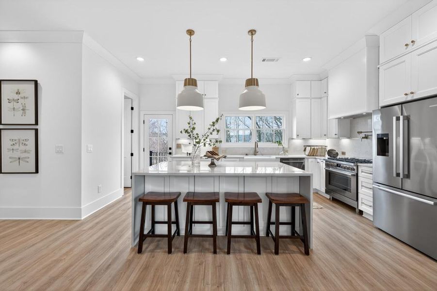 Furnished interior view inside a new home in Skyview On Broad, Sugar Hill (Image 27). Furnished interior view inside a new home in Skyview On Broad, Sugar Hill (Image 27).